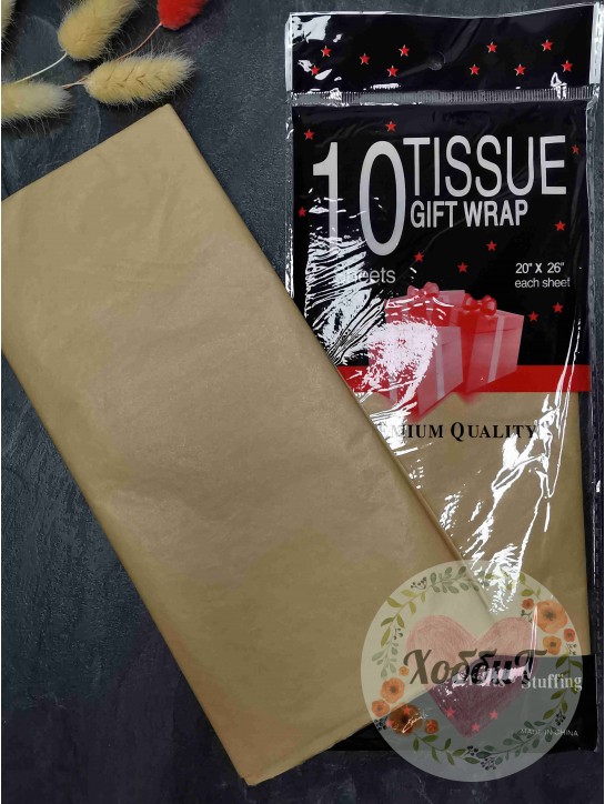 Бумага тишью 50*66см, 10листов (светло-коричневый)